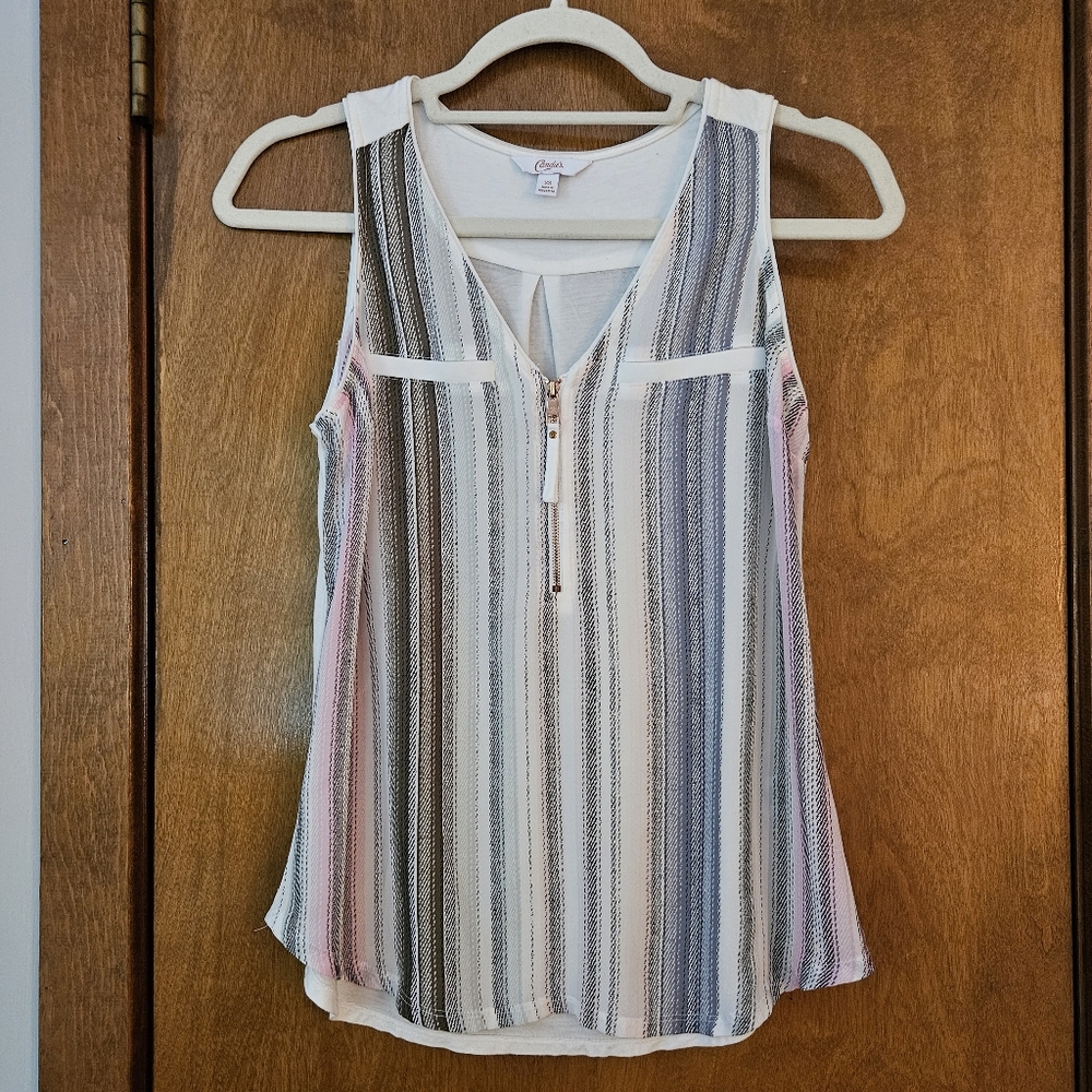 Candie's Women's Striped Sleeveless Top - Multicolor